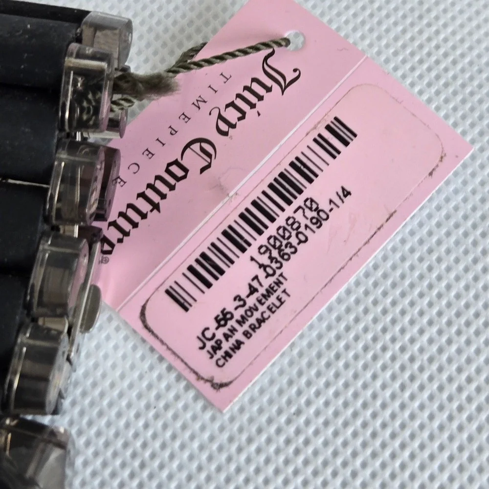 Juicy Couture Womens Rich Watch 1900870 Black Clear Link Band NWT 6.5